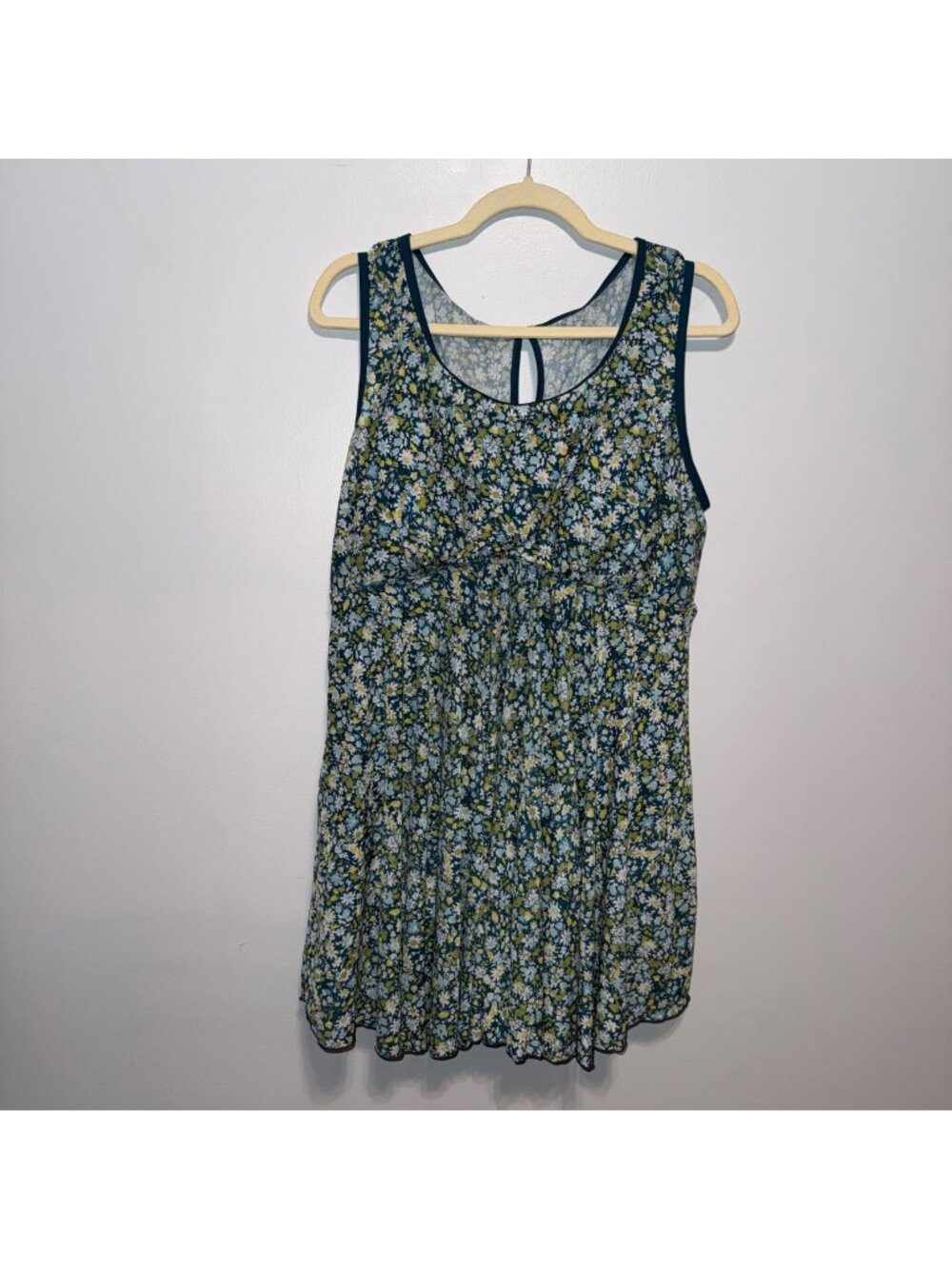 NWT Bloom Chic Floral Sleeveless Swim Dress Teal Floral Bodysuit Size 18-20
